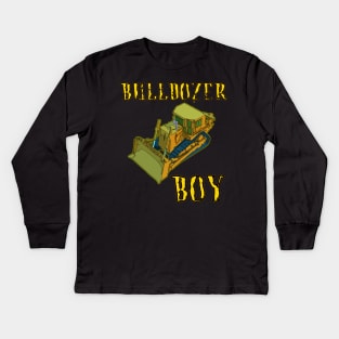 Bulldozer Boy For Kids and toddlers Kids Long Sleeve T-Shirt